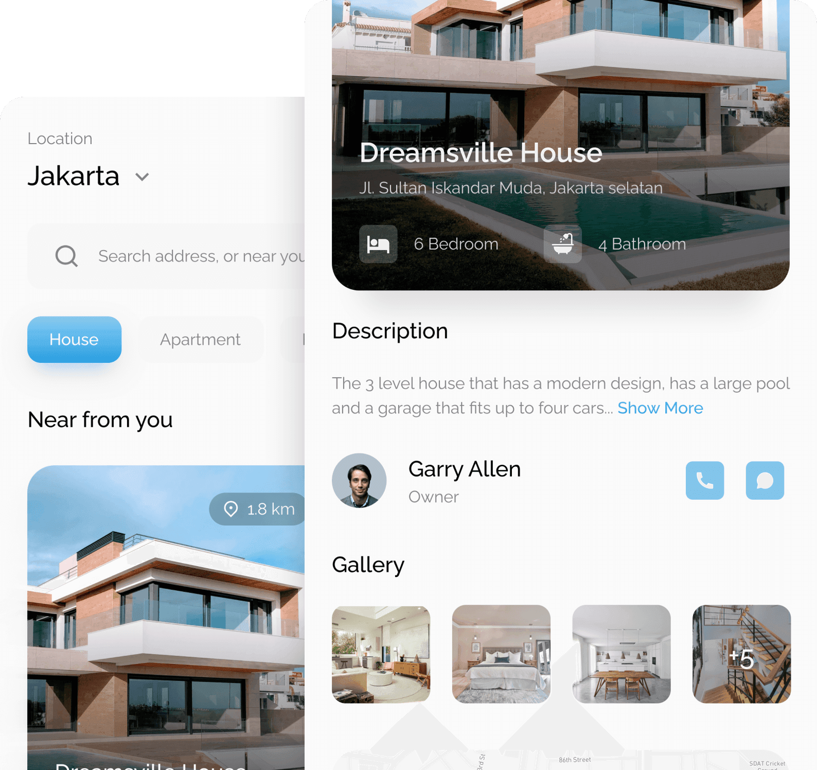 User interface design of a real estate website and mobile app