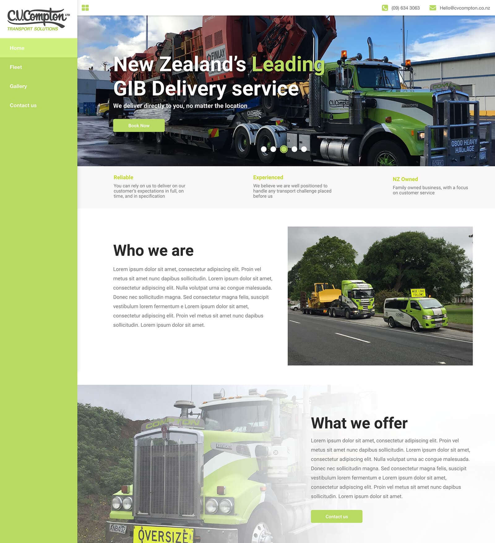 CV Compton - Leading New Zealand Transport & Heavy Haulage Company Introduction