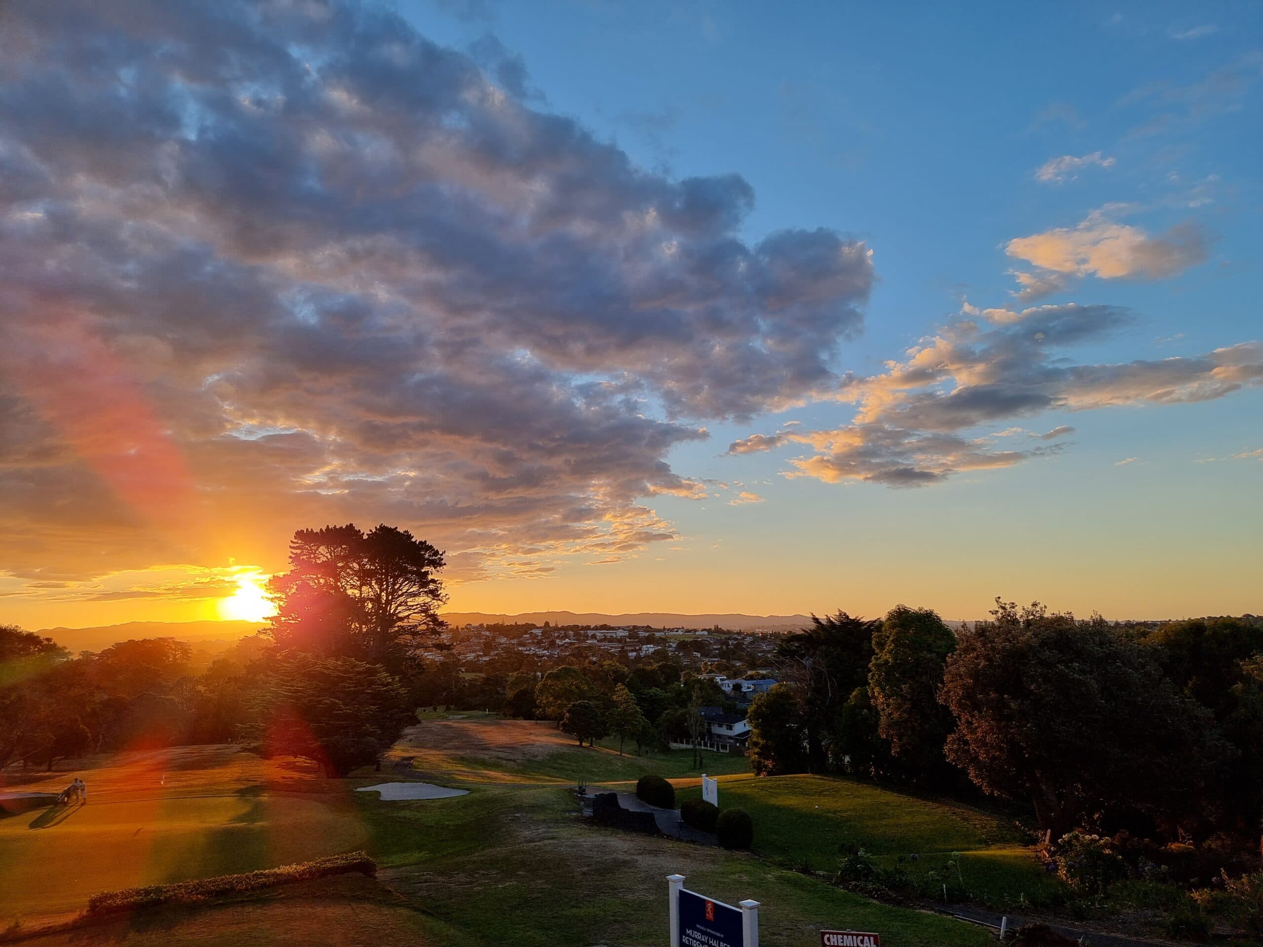 The Sunset over Mangakeikei Golf Course in Mount Roskill, Auckland