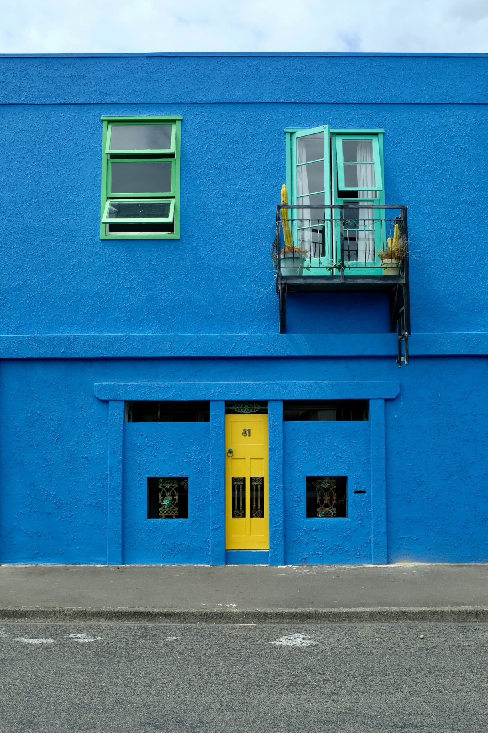 Artdeco Blue Building in Ahuriri, Napier, New Zealand