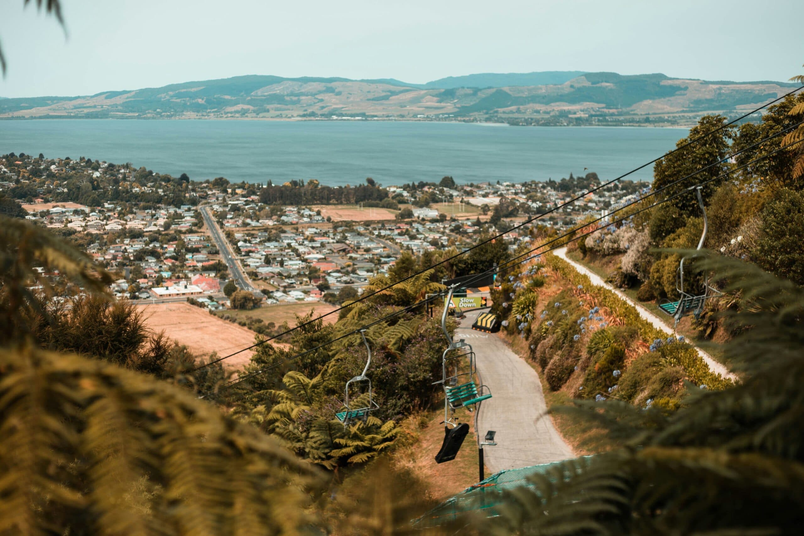 Views or Lake Rotorua from Luge Skyline