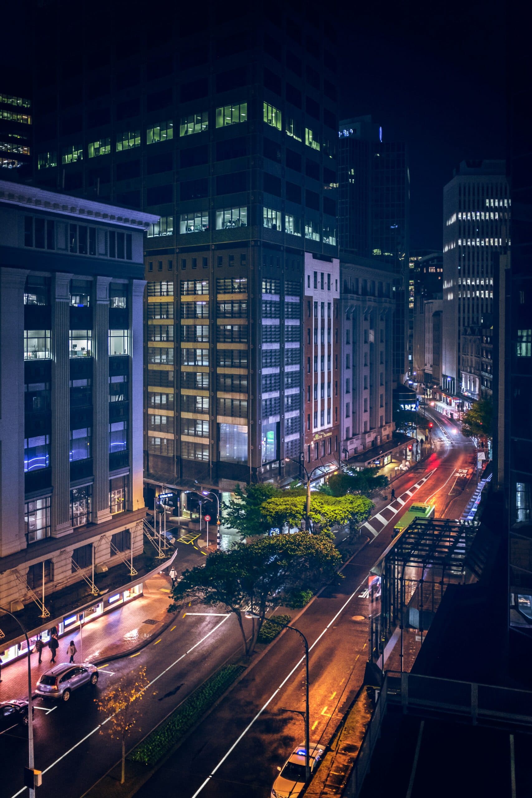 City streets in the CBD of New Zealand's capital, Wellington