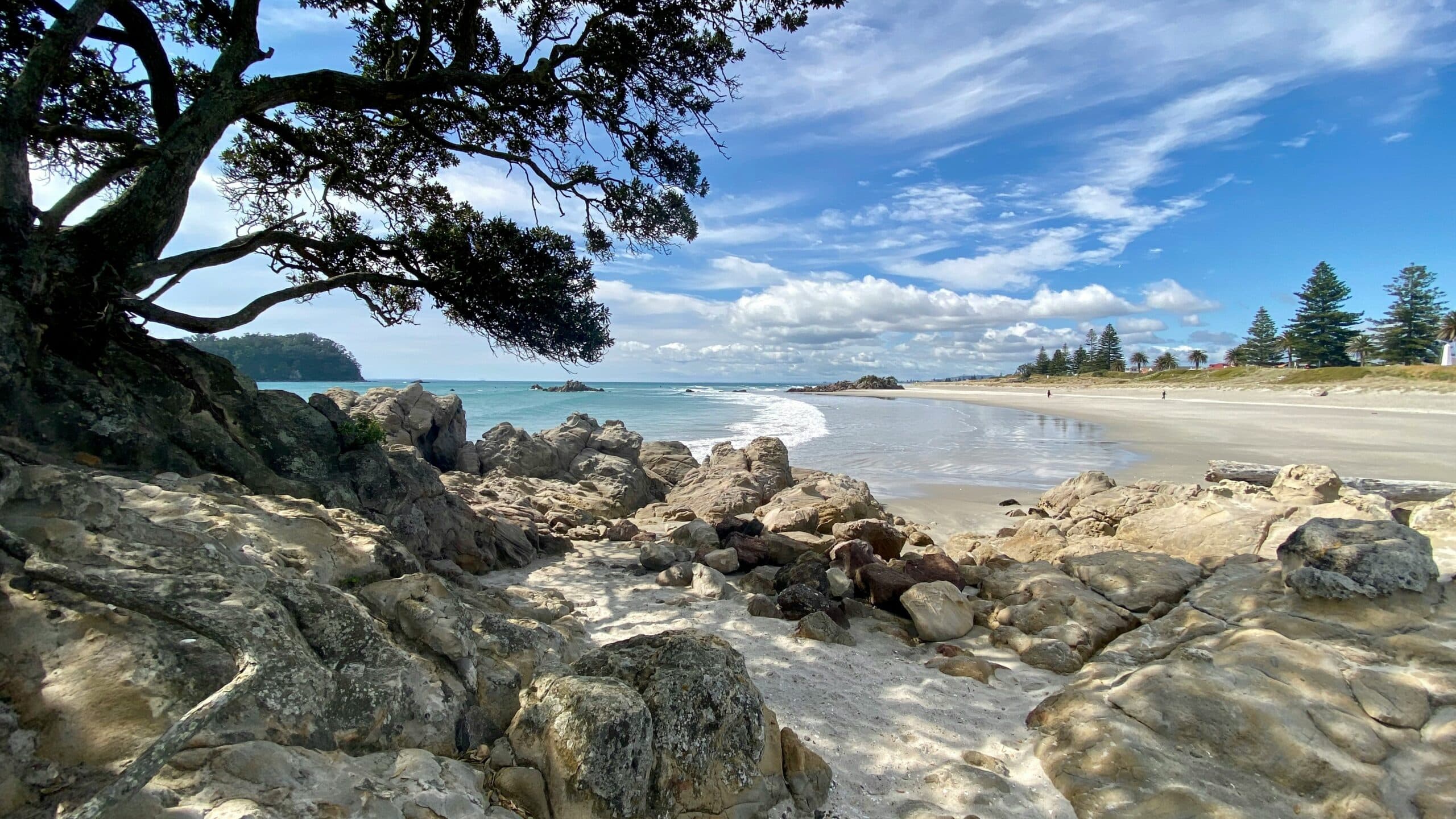 Beach front from Moturiki Island (Leisure Island) in Mount Maunganui