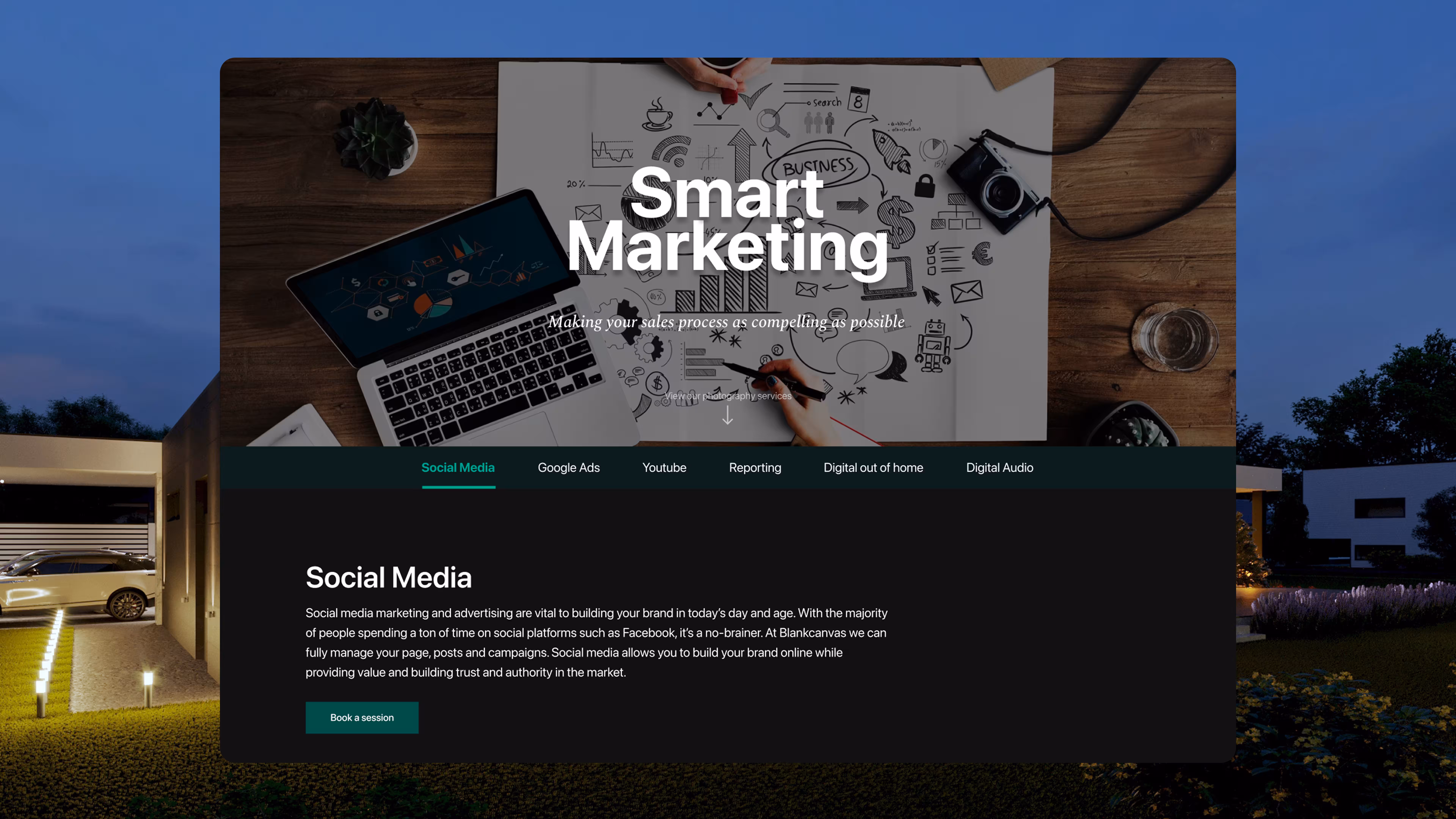 Real Estate Digital Marketing Website Page Design for Blankcanvas