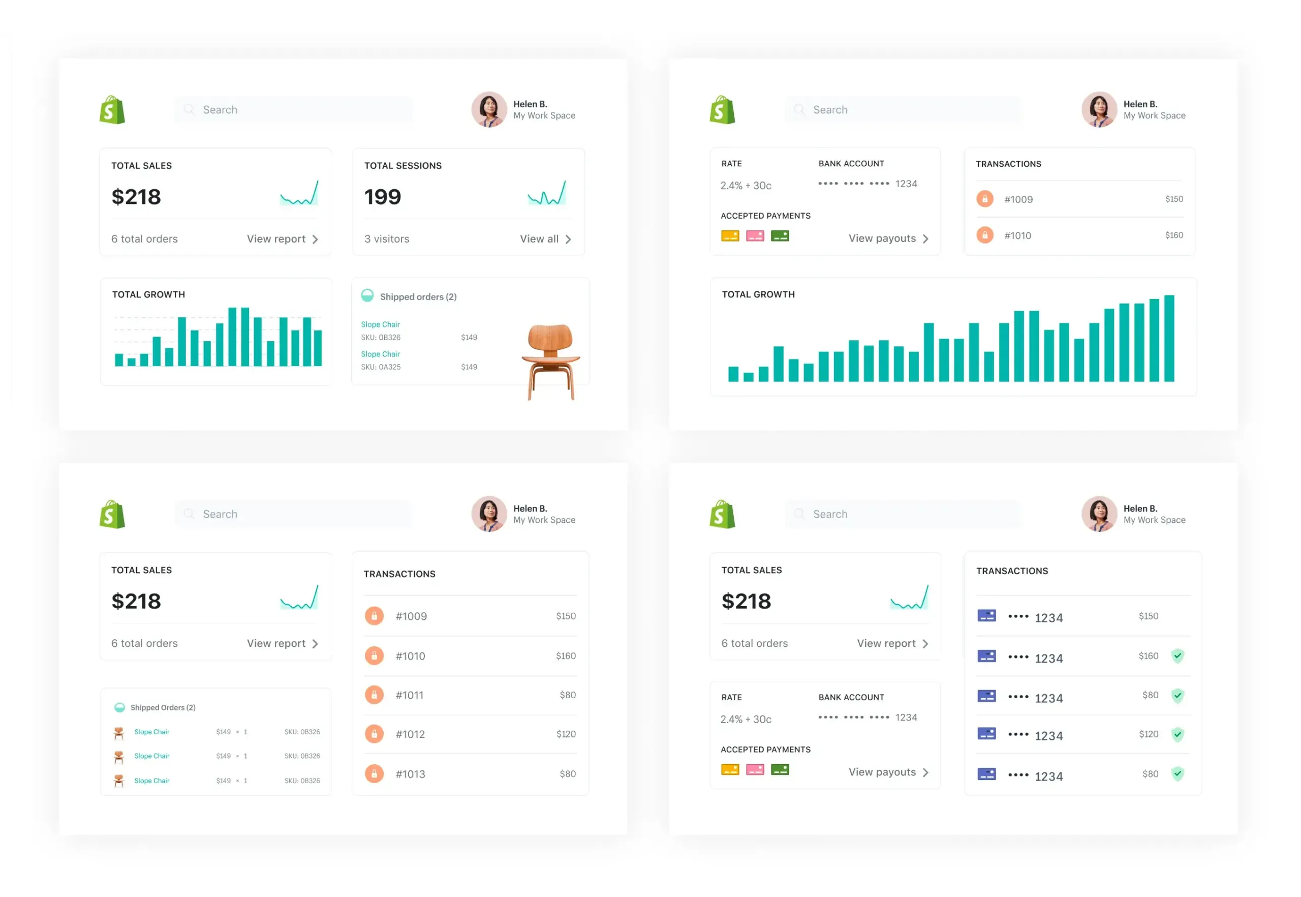 Shopify CMS Backend Dashboard Interface