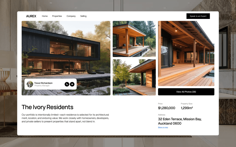 Aurex Properties/real estate sales website